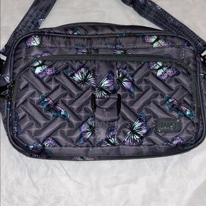 LIKE NEW Lug Carousel Convertible Crossbody in Gray Butterfly